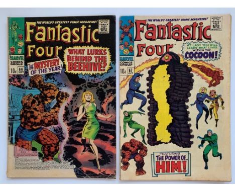 FANTASTIC FOUR LOT #66, 67 (2 in Lot) - (1967 - MARVEL - Pence Copy - FR/GD) - Two-part origin of HIM (Adam Warlock) begins &