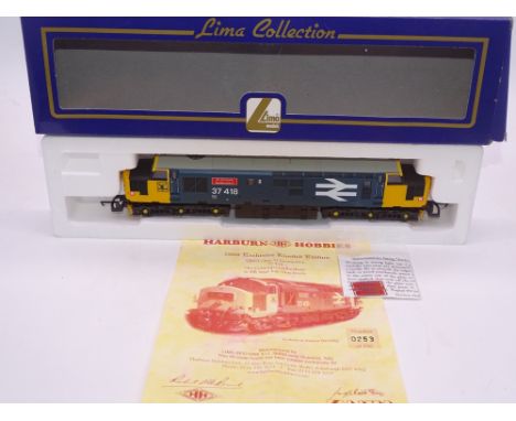 OO GAUGE - A Lima Class 37 diesel locomotive, 37418 An Comunn Gaidhealach, in Large Logo blue livery w/ plates, #253 of 550 (