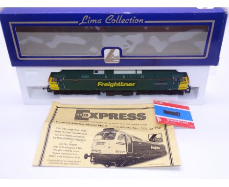 OO GAUGE - A Lima Class 57 diesel locomotive, 57001 Freightliner Pioneer, in Freightliner livery w/ plates, #161 of 750 (Rail