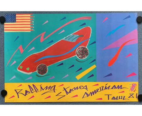 ROLLING STONES (1981) - MICK JAGGER - KEITH RICHARDS - USA official Rolling Stones tour poster from 1981. Produced by Raindro