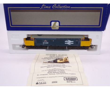 OO GAUGE - A Lima Class 37 diesel locomotive, 37209 Phantom, in Large Logo blue livery, #160 of 550 (Geoffrey Allison) E in V