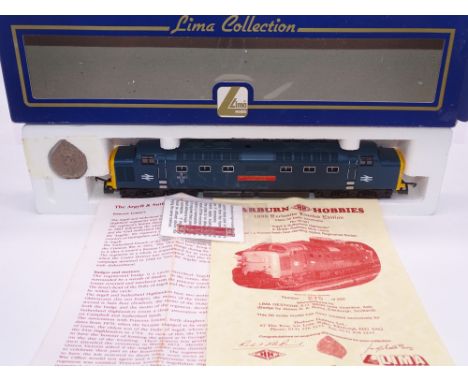 OO GAUGE - A Lima Class 55 Deltic diesel locomotive, 55021 Argyll &amp; Sutherland Highlander, in BR Blue livery w/ plates an