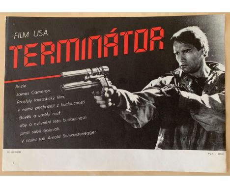 THE TERMINATOR (1990 - First year of release in Czechoslovakia) - ARNOLD SCHWARZENNEGER - Czech Film Poster (Landscape) - Cou