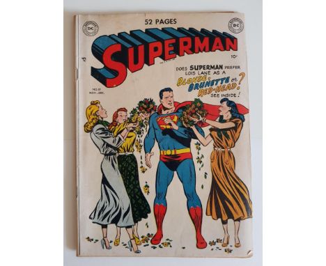SUPERMAN #61 - (1949 - DC - Cents Copy - VG) - 52 Pages - Origin of Superman retold. Contains the origin of Green Kryptonite 