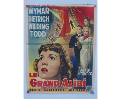 STAGE FRIGHT (1950) - FIRST RELEASE - ALFRED HITCHCOCK - Belgian film poster - 14" x 17" (35.5 x 43 cm) - Folded (as issued) 
