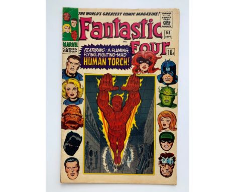 FANTASTIC FOUR #54 - (1966 - MARVEL - Pence Copy - G/VG) - First appearance of the Evil Eye. Black Panther appearance. Inhuma