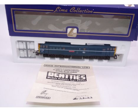 OO GAUGE - A Lima Class 31 diesel locomotive, 31309 Cricklewood, in BR blue livery, #41 of 500 (Beatties) E in VG box