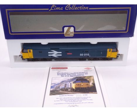 OO GAUGE - A Lima Class 50 diesel locomotive, 50010 Monarch, in Large Logo Blue, #205 of 550 (Traction/Rails of Sheffield) E 