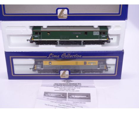 OO GAUGE - A Lima Class 73 electro-diesel locomotive pair, E6003 Sir Herbert Walker, in BR green livery &amp; 73128 OVS Bulle