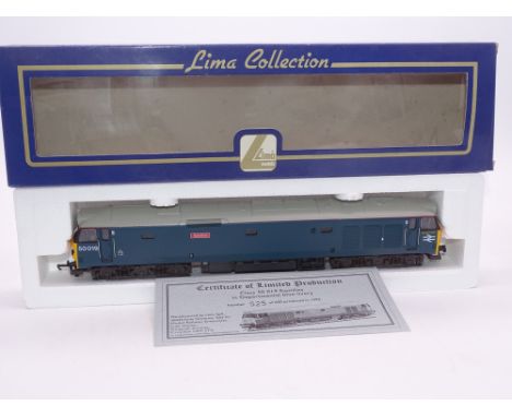 OO GAUGE - A Lima Class 50 diesel locomotive, 50019 Ramilies, in Departmental Blue, #525 of 600 (MRE) E in VG box