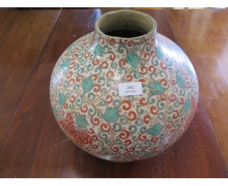 An Oriental vase base neck has been cut and side drilled - Height 33cm - Ideal lamp base 