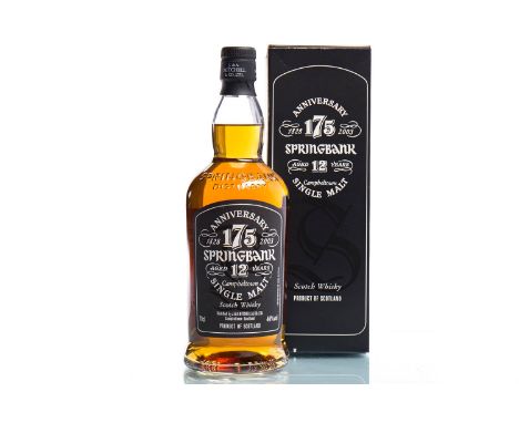 SPRINGBANK 175th ANNIVERSARY AGED 12 YEARSSingle Malt Scotch Whisky. One of 12,000 bottles. 70cl, 46% volume, in carton. 
