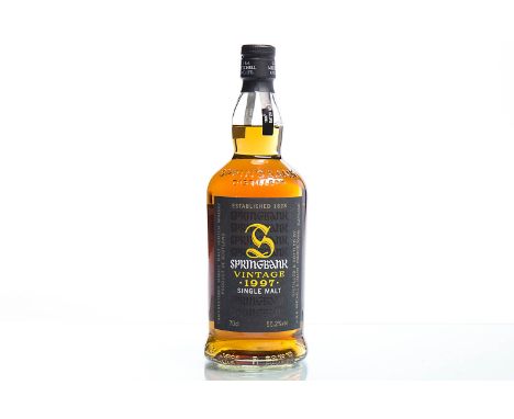 SPRINGBANK VINTAGE 1997 BATCH NO. 1Single Malt Scotch Whisky. Bottled June 2007. Distilled and bottled by J. & A. Mitchell & 