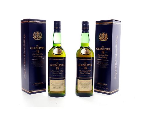 GLENLIVET AGED 18 YEARS (2)Single Malt Scotch Whisky. 70cl, 43% volume, in carton. 2 bottles. 