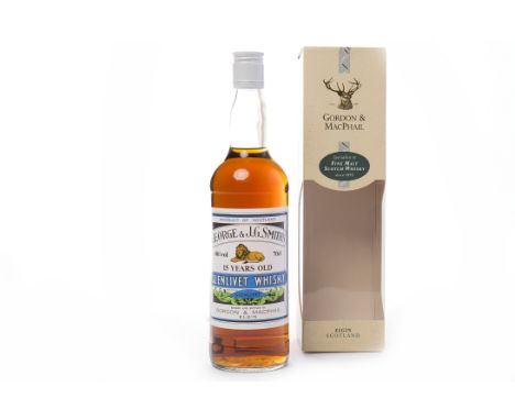 GLENLIVET 15 YEARS OLD - GEORGE & J.G. SMITHSingle Malt Scotch Whisky. Bonded and bottled by Gordon and MacPhail. 70cl, 46% v