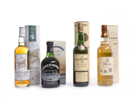 GLENLIVET 12 YEAR OLDSingle Malt Scotch Whisky. 70cl, 40% volume, in tube.ARRANSingle Malt Scotch Whisky, sherry cask matured