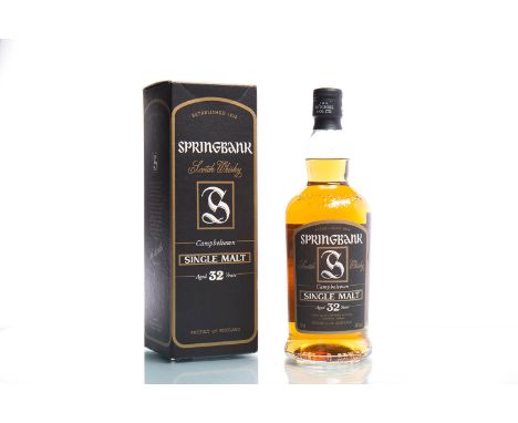 SPRINGBANK AGED 32 YEARSSingle Malt Scotch Whisky. Distilled by J. & A. Mitchell & Co. Ltd., Campbeltown. 70cl, 46% volume, i