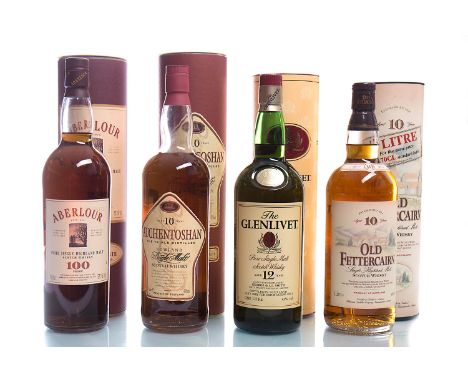 ABERLOUR 100 PROOFSingle Malt Scotch Whisky. 1L, 57.1% volume, in tube.OLD FETTERCAIRN 10 YEAR OLDSingle Malt Scotch Whisky. 