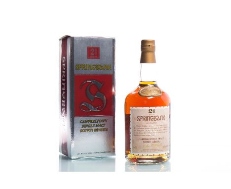 SPRINGBANK 21 YEARS OLDSingle Malt Scotch Whisky. Distilled by J. & A. Mitchell & Co. Ltd., Campbeltown. 75cl, 46% volume, in