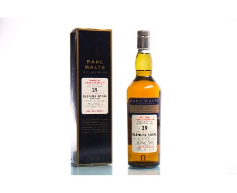 GLENURY ROYAL 1970 RARE MALTS AGED 29 YEARSSingle Malt Scotch Whisky. Limited edition. Bottled October 1999, bottle no. 2478.