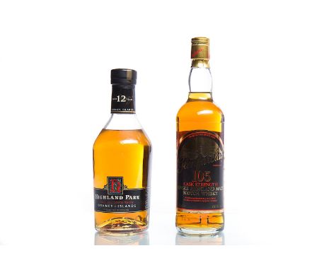 HIGHLAND PARK AGED 12 YEARS - OLD STYLESingle Malt Scotch Whisky. 70cl, 40% volume. GLENFARCLAS 105 CASK STRENGTHSingle Malt 