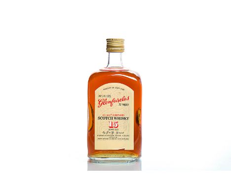 GLENFARCLAS 15 YEARS OLDSingle Malt Scotch Whisky. Bottled by Grant Bonding Co., Limited, Elgin, Scotland. 26 2/3 fl.oz, 70° 