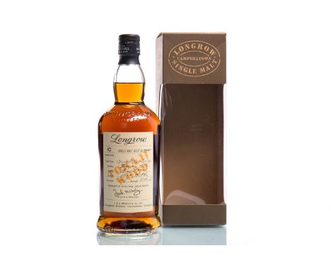 LONGROW TOKAJI WOOD 10 YEARS OLDSingle Malt Scotch Whisky. Distilled February 1995. Initially matured in refill casks, before