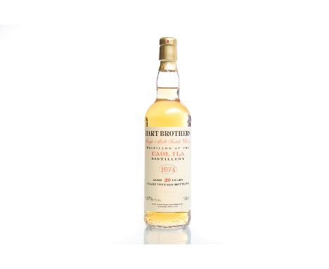 CAOL ILA 1974 HART BROTHERS AGED 20 YEARSSingle Malt Scotch Whisky. Bottled by Hart Brothers Ltd., Glasgow. 70cl, 43% volume.