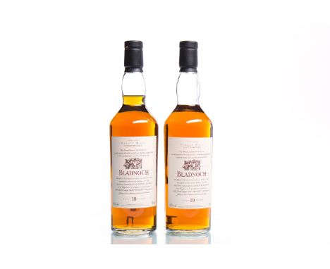 BLADNOCH AGED 10 YEARS FLORA & FAUNA (2)Single Malt Scotch Whisky. 70cl, 43% volume. 2 bottles.  CONDITION REPORT: Both bottl