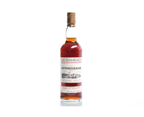 SPRINGBANK 1978 - CADENHEAD'S CASK STRENGTH - CASK No. 196Single Malt Scotch Whisky. Bottled by William Cadenhead Ltd., 18 Go