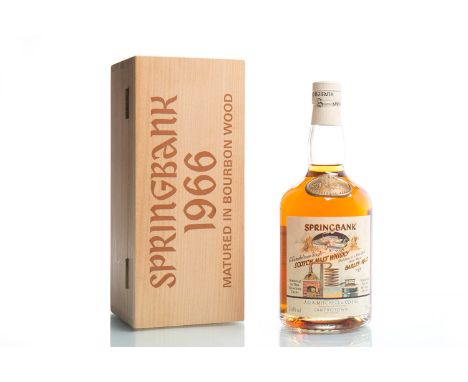 SPRINGBANK 1966 AGED 31 YEARSSingle Malt Scotch Whisky. Distilled February 1966 and matured in oak bourbon cask no. 1966 490.
