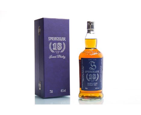 SPRINGBANK 18 YEARS OLD - OLD STYLESingle Malt Scotch Whisky. Natural colour, NCF. 70cl, 46% volume, in presentation box.  