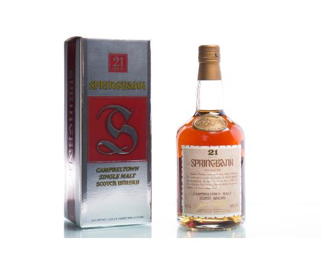 SPRINGBANK 21 YEARS OLDSingle Malt Scotch Whisky. Distilled by J. & A. Mitchell & Co. Ltd., Campbeltown. 75cl, 46% volume, in