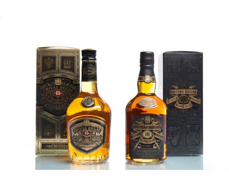 CHIVAS REGAL AGED 15 YEARSBlended Scotch Whisky. 75cl, 43% volume, in carton. CHIVAS REGAL AGED 18 YEARSBlended Scotch Whisky