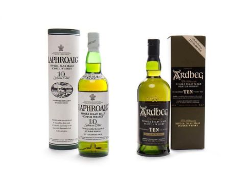 ARDBEG 'INTRODUCING TEN YEARS OLD'Single Malt Scotch Whisky. NCF. 70cl, 46% volume, in carton.LAPHROAIG 10 YEAR OLDSingle Mal