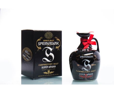 SPRINGBANK 21 YEARS OLD IN CERAMIC JUGSingle Malt Scotch Whisky. Distilled by J. & A. Mitchell & Co. Ltd. 70cl, 43% volume, i