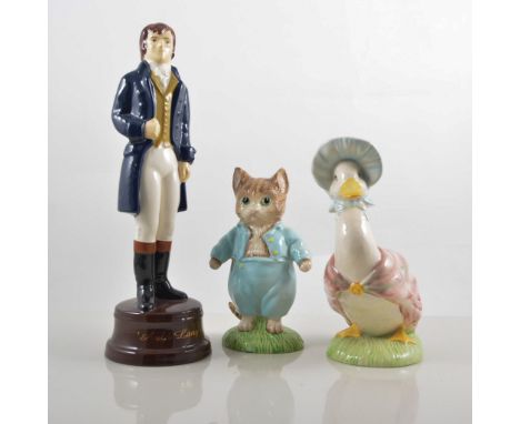 Royal Albert Beatrix Potter model, Tom Kitten 15cm, a Beswick Beatrix Potter model Jemima Puddleduck, a Royal Crown Derby pap