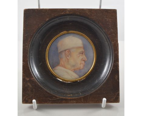 Miniature watercolour portrait - Napoleon, unsigned, brass frame, and G. Juliard, miniature profile head and shoulders portra