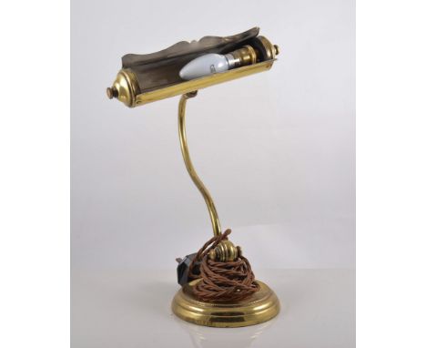 Brass table top, angle poise lamp, 60cm and a vintage brass desk lamp, (2).