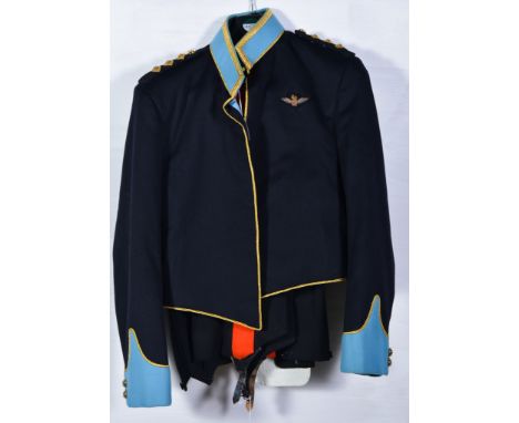 RAF pilots mess jacket, circa 1961, by R.E. City Ltd, London. W.1, Army Air Corp Pilot Captains mess jacket and trousers, bot