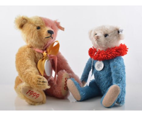Two modern Steiff Bears, Year 2000 Teddy Bear (Steiff Club Edition 1999/2000), bi-colour golden brown and dusky pink, limited