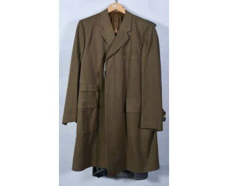 Gentleman's Aquascutum 100% wool full length coat, double breasted check design and a Gieves three quarter length light brown
