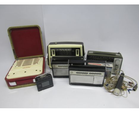 A collection of transistor radios to include Pye 1388 (x2), Ever Ready Sky Baby (missing knobs), Wien 4, Silver Crest and VEF