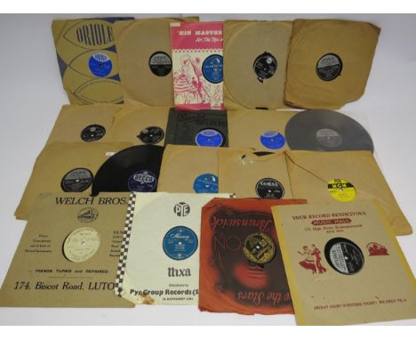 A collection of 78rpm 10" shellac records including Fats Domino, Elvis Presley, Little Richard, Danny and The Juniors, Buddy 