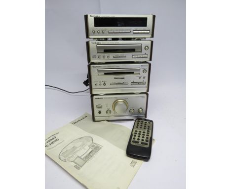 A Technics midi hifi system comprising SE-HD50 stereo amplifier, RS-HD70 cassette deck, SL-HD60 CD player and ST-HD50 tuner, 