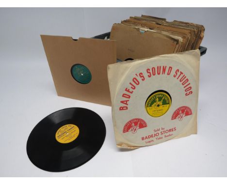A collection of assorted 1950's 10" shellac 78rpm records, various labels including Belchers, Butlins, Capstan advertising re