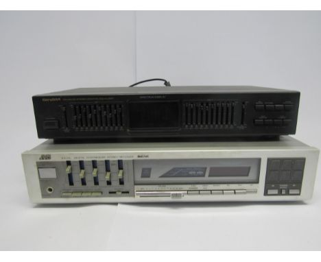 A Genexxa 31-2030 stero graphic equalizer and a JVC R-K22L digital synthesizer stereo receiver (2) 