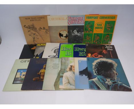 A collection of Folk and Folk Rock LPs to include Fairport Convention, Bob Dylan, Cat Stevens, Horslips, Simon &amp; Garfunke