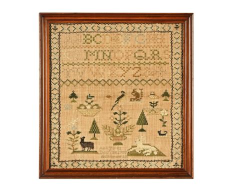 A needlework sampler dated 1797, possibly Anne Tyas, Ackworth.  33 x 30 cm (see illustration).