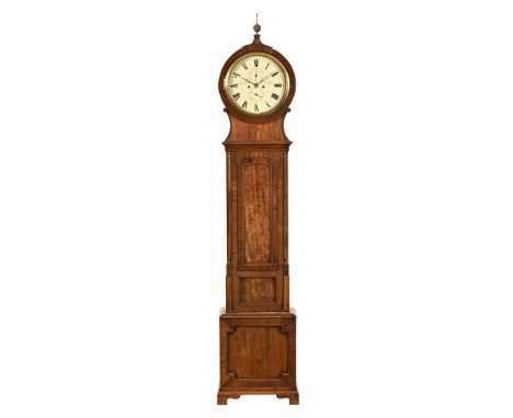 A Regency mahogany longcase clock by James Fergie St Andrews, with circular dial and two train striking movement with subsidi